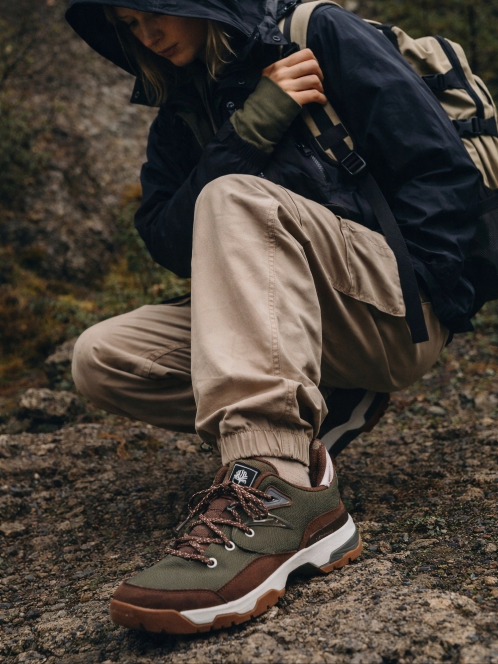 Timberland Green Brown Hiking Sneakers Womens Size 8 Trail Outdoor Gorpcore